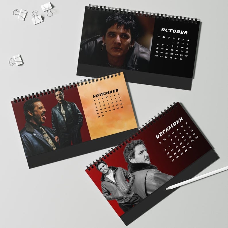 Pedro Pascal 2026 Desktop Calendar - Actor Fan Gift, TV Show Calendar, Pop Culture Desk Planner - Media 4