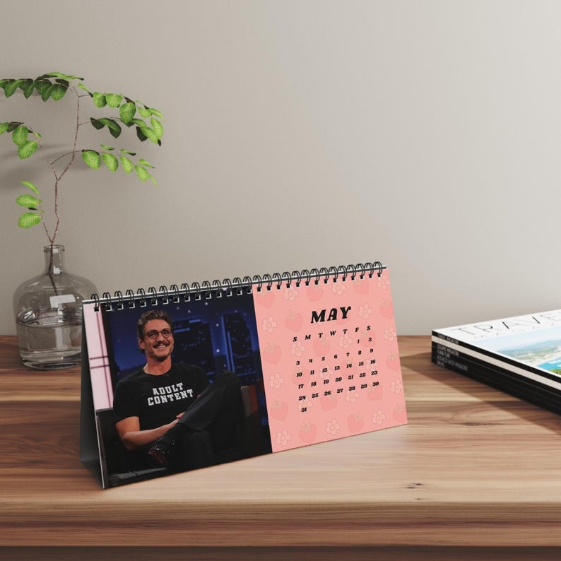 Pedro Pascal 2026 Desktop Calendar - Actor Fan Gift, TV Show Calendar, Pop Culture Desk Planner - Media 8