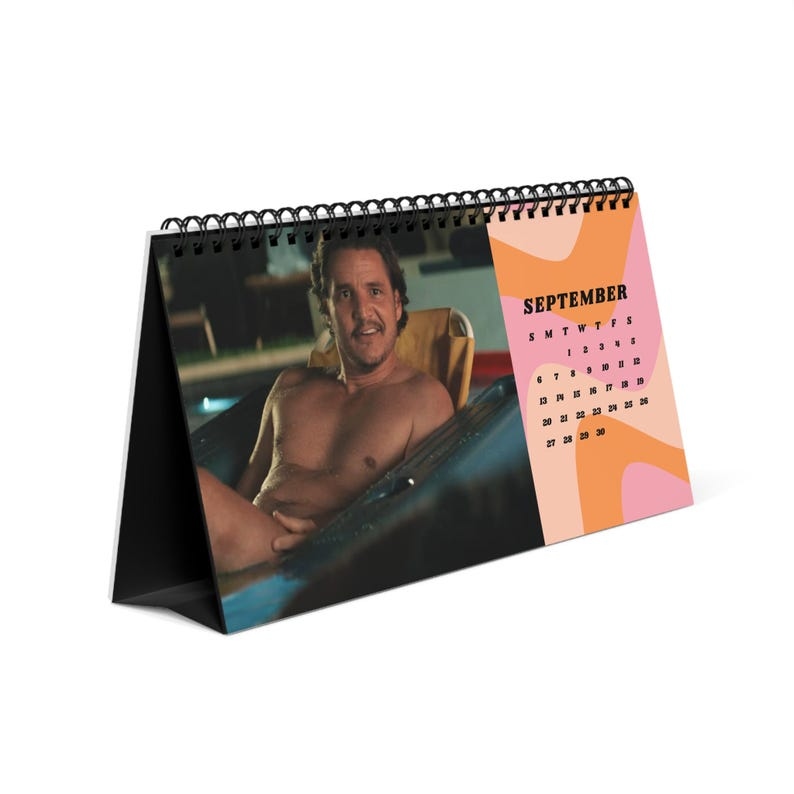 Pedro Pascal 2026 Desktop Calendar - Actor Fan Gift, TV Show Calendar, Pop Culture Desk Planner - Media 6