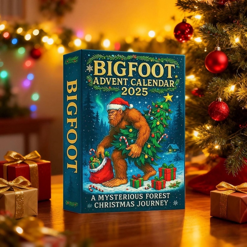 2D Bigfoot Advent Calendar 2025, Bigfoot blind box, Advent Countdown Blind Box Christmas Decoration, Christmas Gift, Gift for Kids