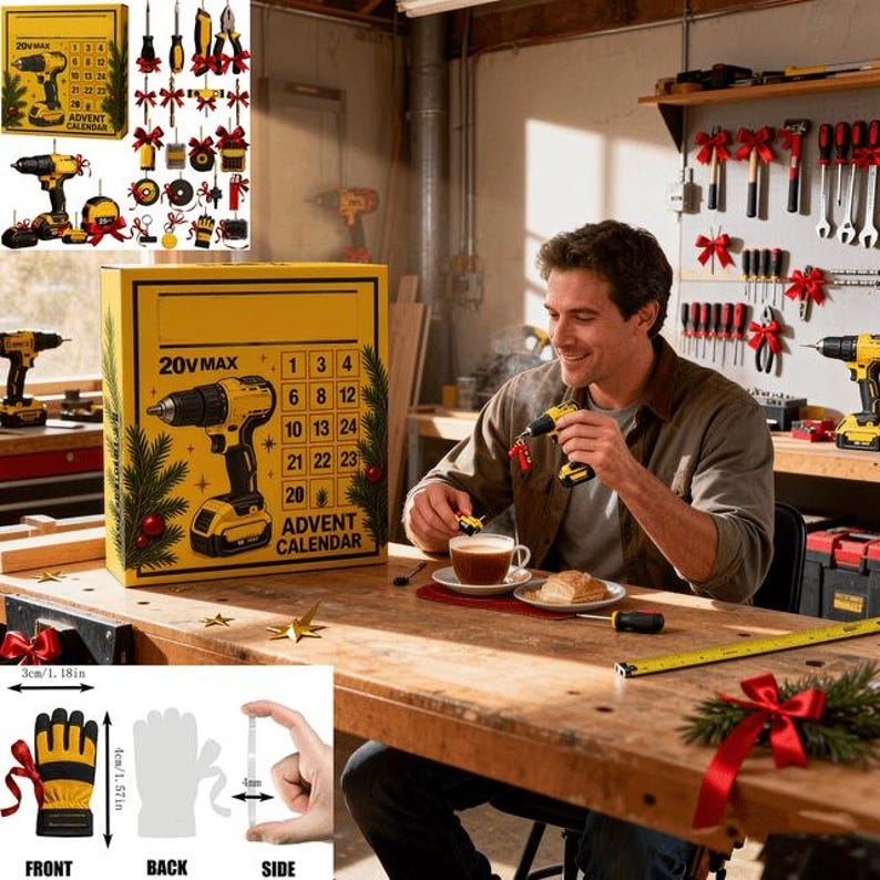 DeWalt 2D Advent Calendar 2025 Tool Lovers Christmas Countdown Box DIY Gift For Men Mechanics And Builders Holiday Set, Gift for Him - Media 3