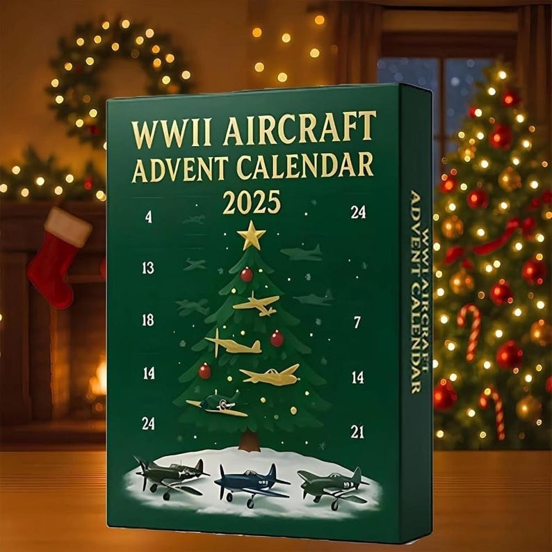 2D Aircraft Advent Calendar Christmas 2025,24 Mini Acrylic Items,Fighter Countdown Surprise Gift for Aviation Lovers & Military History Fans - Media 2