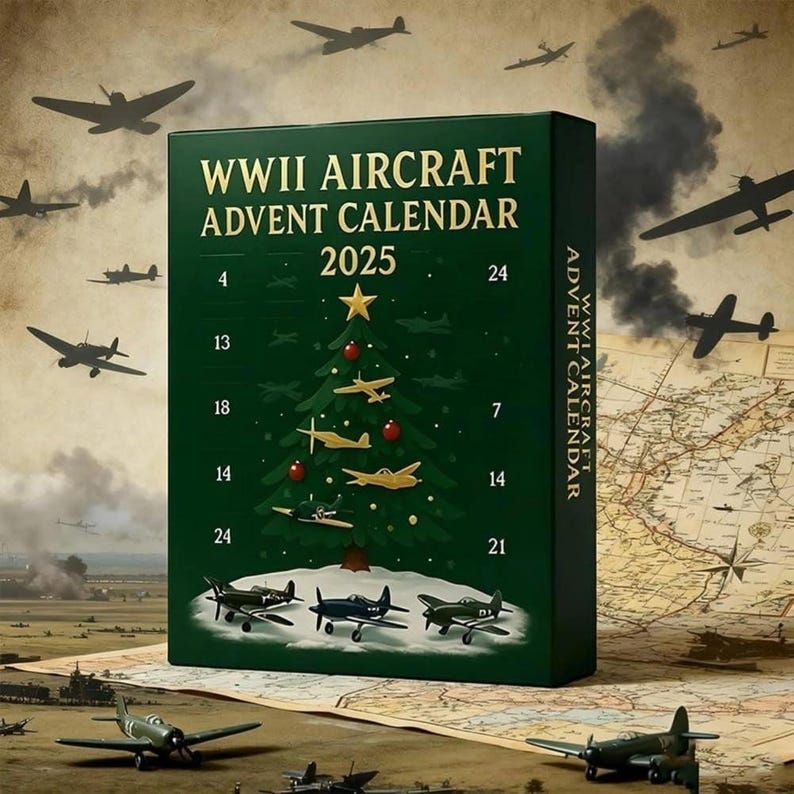 2D Aircraft Advent Calendar Christmas 2025,24 Mini Acrylic Items,Fighter Countdown Surprise Gift for Aviation Lovers & Military History Fans - Media 3