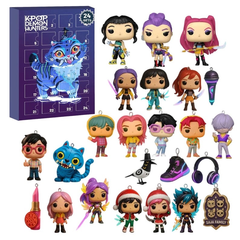2D Kpop Demon Advent Calendar 2025, 24 Days Figurine Countdown Box, Anime Demon Xmas Countdown Box for K-Pop Fans, 24 Days of Xmas Surprises - Media 5