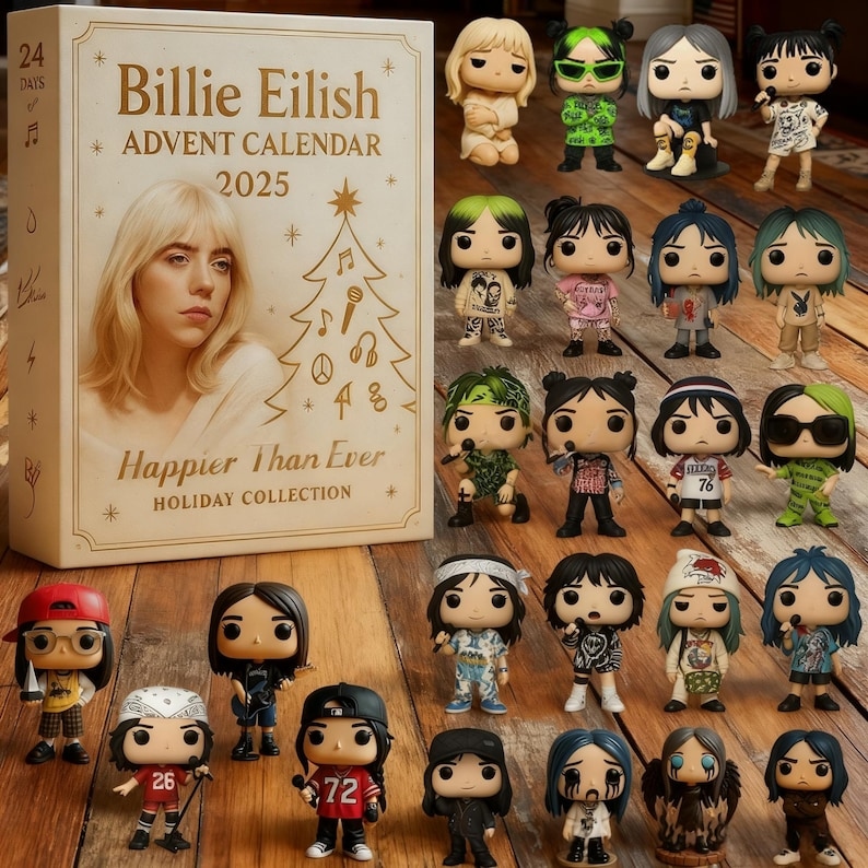 2D Billie Eilish Advent Calendar 2025,24 Day Countdown Calendar,Christmas Gift