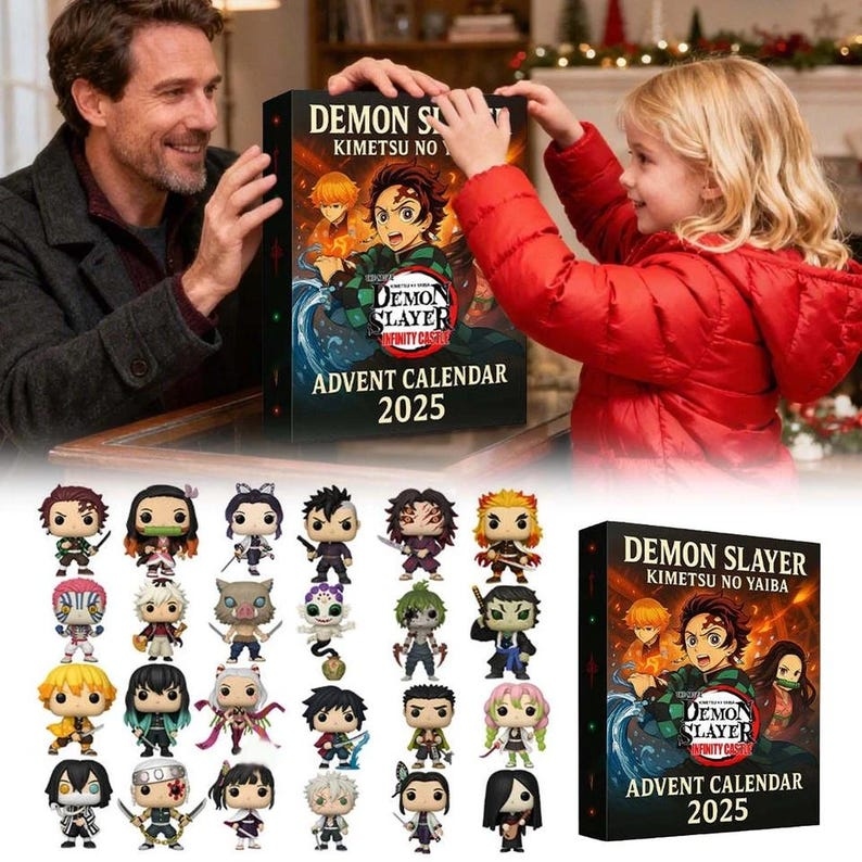2D Ornament 2025 Demon Slayer Advent Calendar, 24 Mini Anime Figures, Kimetsu no Yaiba Christmas Countdown, Anime Gift for Fans, Children Toys Gifts - Media 3
