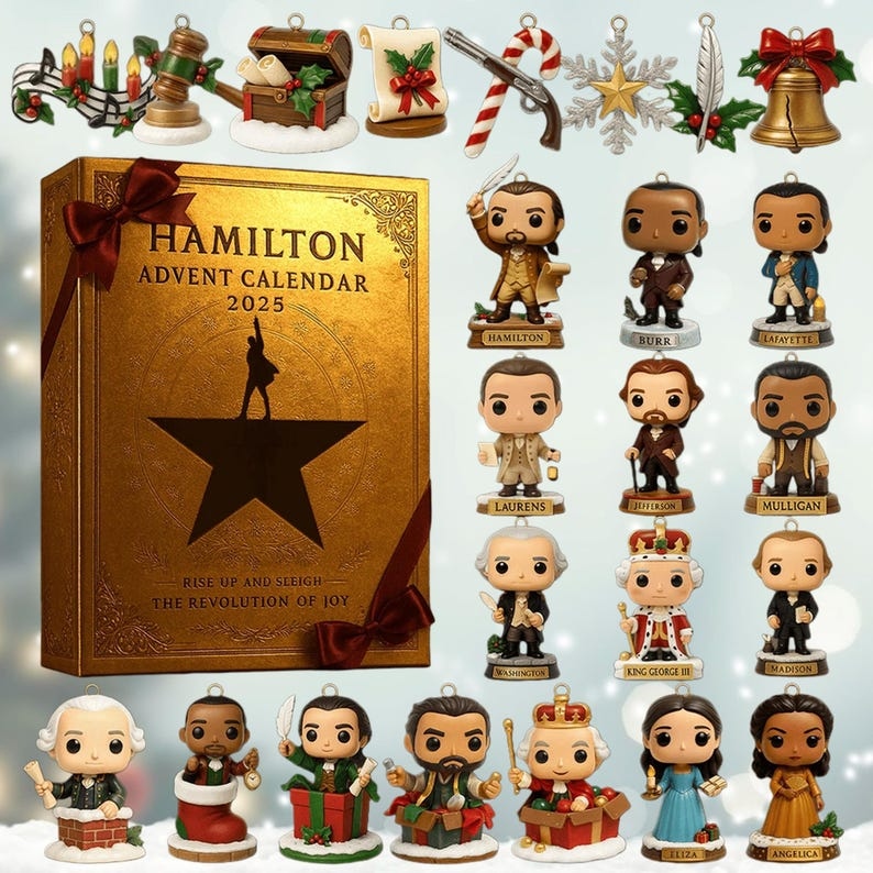 2D Ornament Hamilton Advent Calendar 2025, 24-Day Christmas Countdown, Musical Collectible Ornaments, Broadway Gift for Fans & Holiday Decor - Media 4