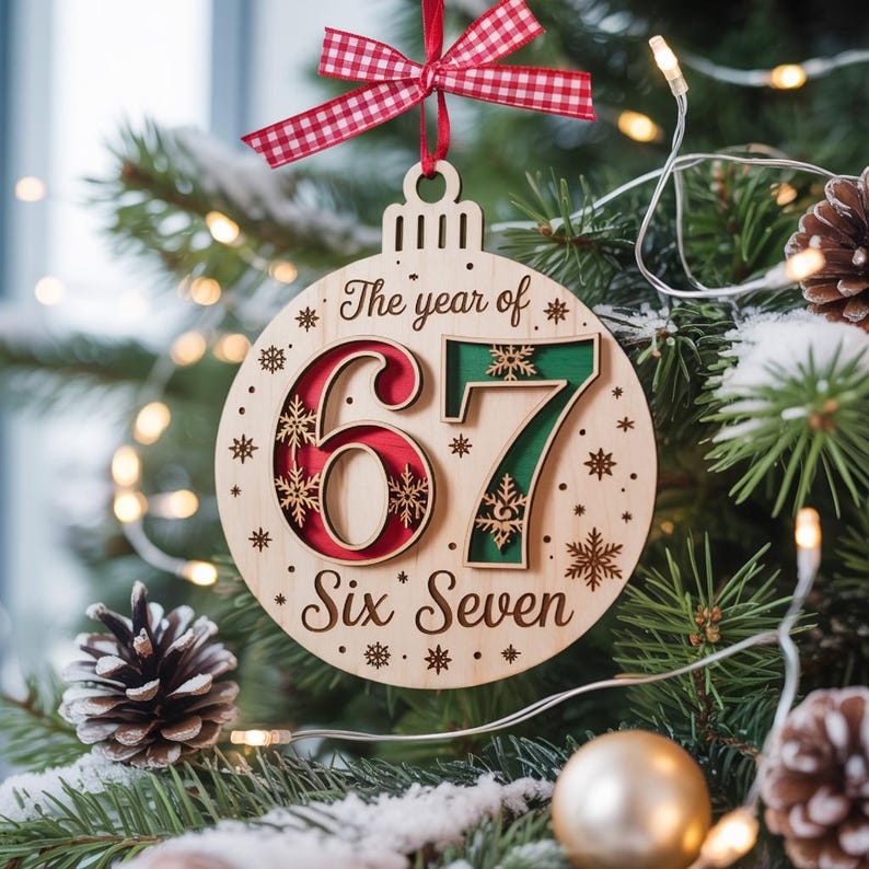 Christmas The Year Of 6 7 Ornament 6 7 Ornament Middle Schooler Gifts Teen Slang Ornament Teenager Ornament 67 Six Seven Christmas Gift - Media 3