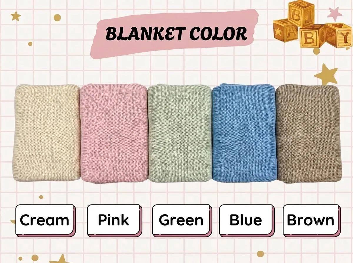Personalized Baby Blanket with Name, Custom Embroidered Bunny and Wildflowers, Woodland Moon and Stars Knitted Blanket YB1603 - Media 6