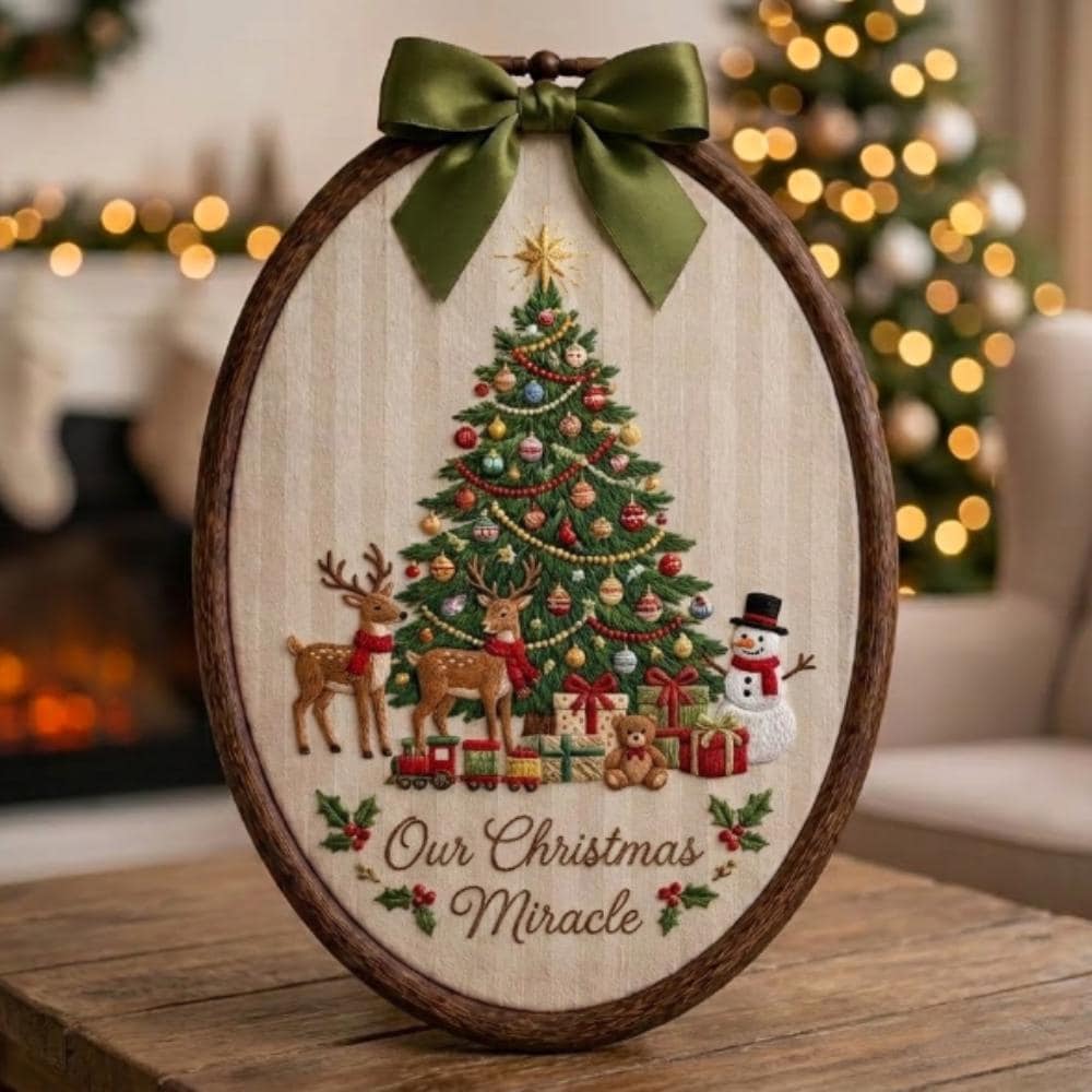 Our Christmas Miracle, Personalized Holiday Nursery Decor, Miracle Baby First Christmas Gift, Snowman Wall Hanging YB1603