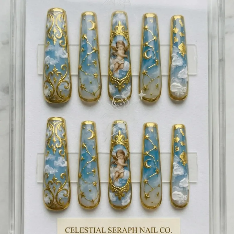 press on nails, custom press on nails, fake nails, Nails Art, stained glass nails, gold press on nails, 3d press on nails, luxury press on nails, handmade press on nails