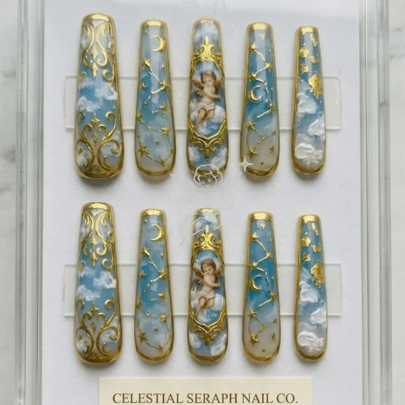 press on nails, custom press on nails, fake nails, Nails Art, stained glass nails, gold press on nails, 3d press on nails, luxury press on nails, handmade press on nails