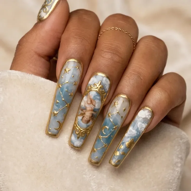press on nails, custom press on nails, fake nails, Nails Art, stained glass nails, gold press on nails, 3d press on nails, luxury press on nails, handmade press on nails