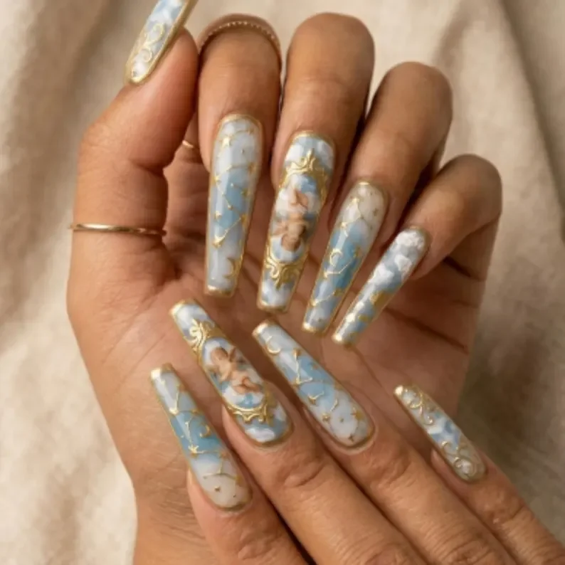 press on nails, custom press on nails, fake nails, Nails Art, stained glass nails, gold press on nails, 3d press on nails, luxury press on nails, handmade press on nails