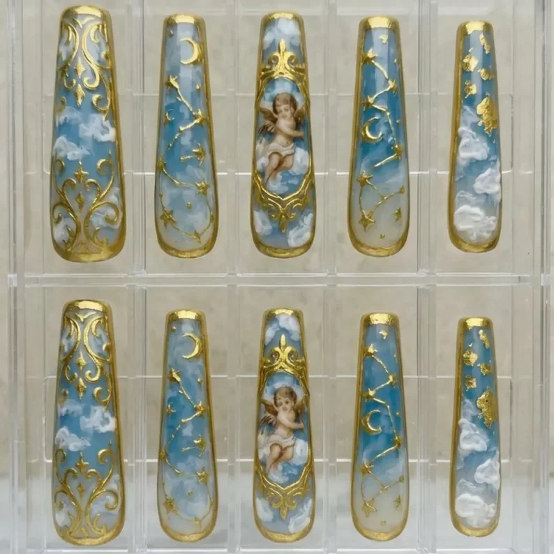 press on nails, custom press on nails, fake nails, Nails Art, stained glass nails, gold press on nails, 3d press on nails, luxury press on nails, handmade press on nails