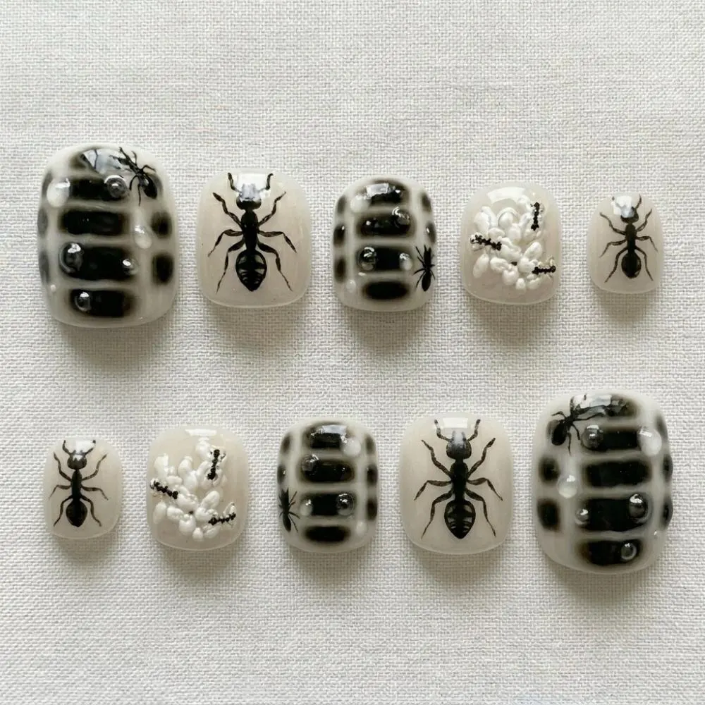 3D Ant Colony, Press On Toes, press on nails, custom press on nails, fake nails, Nails Art, stained glass nails, gold press on nails, 3d press on nails, luxury press on nails, handmade press on nails