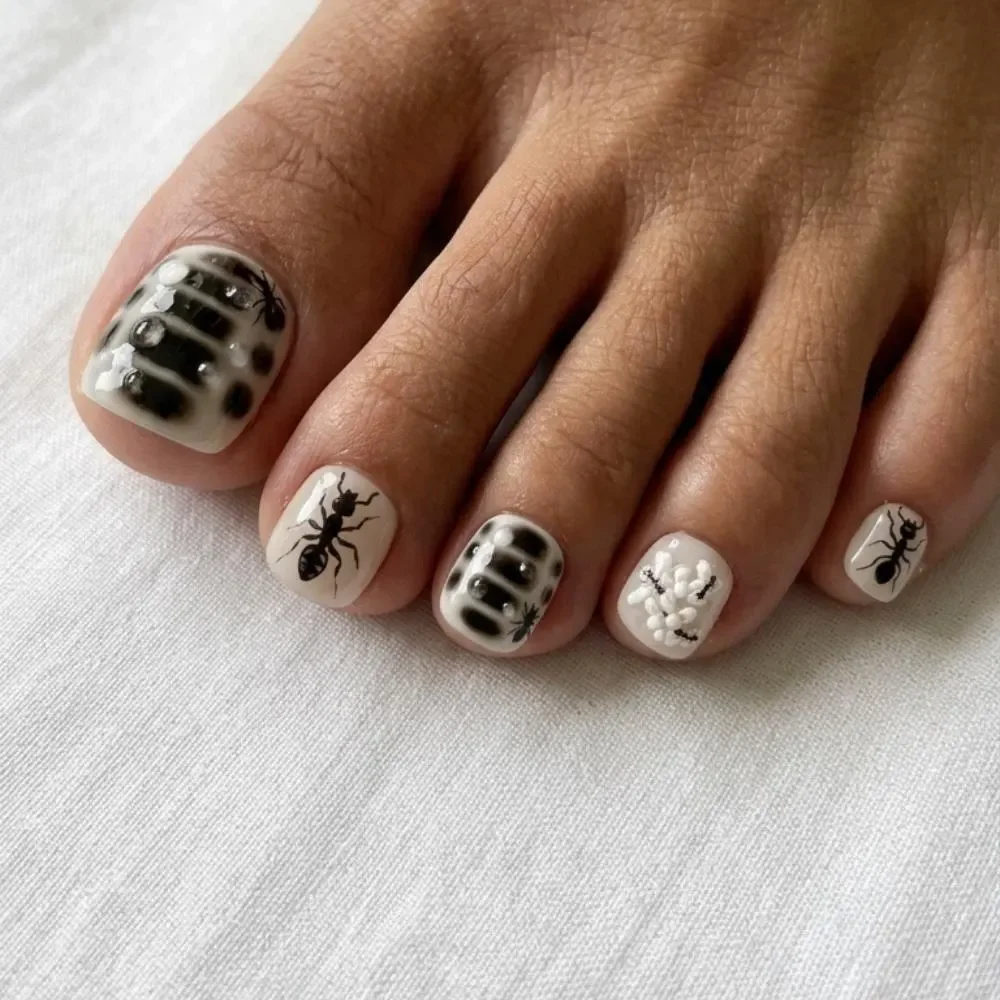 Hand Painted Nails, Insect Fake Nails, press on nails, custom press on nails, fake nails, Nails Art, stained glass nails, gold press on nails, 3d press on nails, luxury press on nails, handmade press on nails