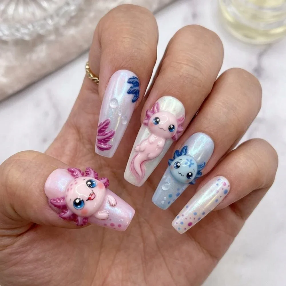 Kawaii pastel, Iridescent chrome, press on nails, custom press on nails, fake nails, Nails Art, stained glass nails, gold press on nails, 3d press on nails, luxury press on nails, handmade press on nails