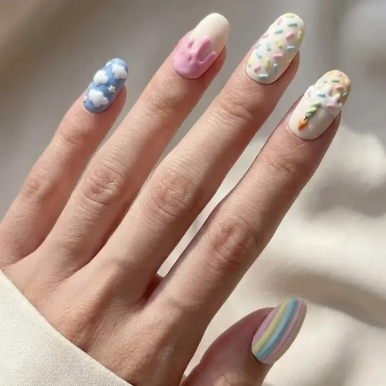 3D nail design, birthday nails, press on nails, custom press on nails, fake nails, Nails Art, stained glass nails, gold press on nails, 3d press on nails, luxury press on nails, handmade press on nails