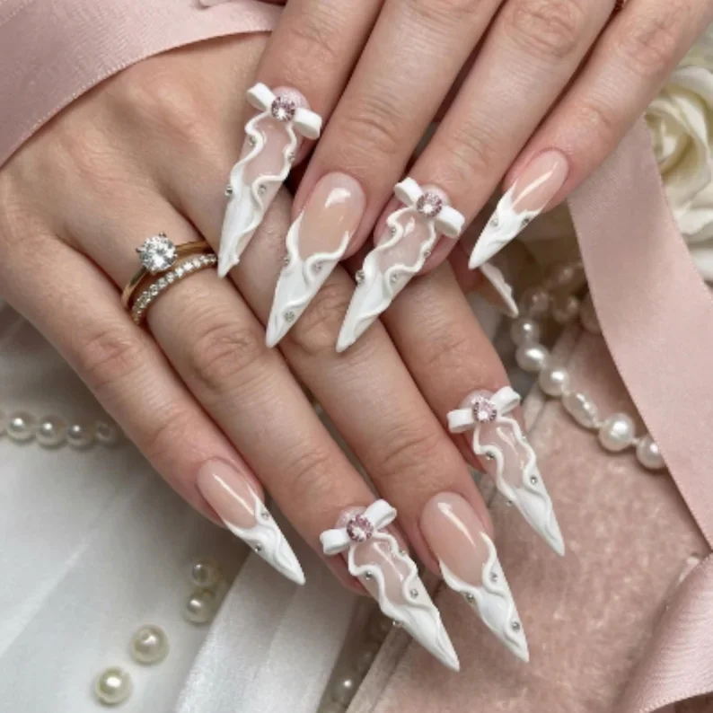 Wedding Art Nails, Bridal Press Ons, press on nails, custom press on nails, fake nails, Nails Art, stained glass nails, gold press on nails, 3d press on nails, luxury press on nails, handmade press on nails