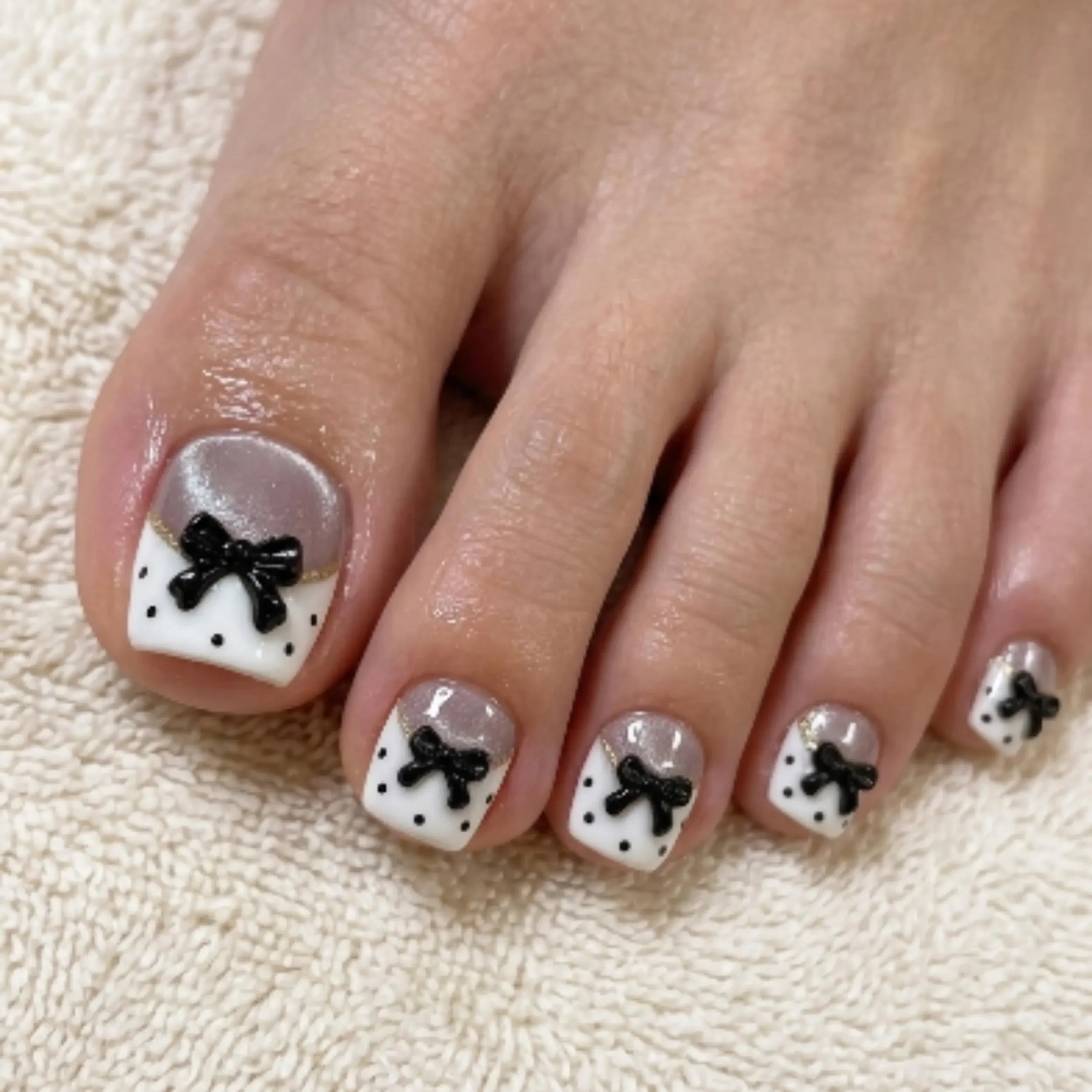 3D bow toe nails, grey cat eye, press on nails, custom press on nails, fake nails, Nails Art, stained glass nails, gold press on nails, 3d press on nails, luxury press on nails, handmade press on nails