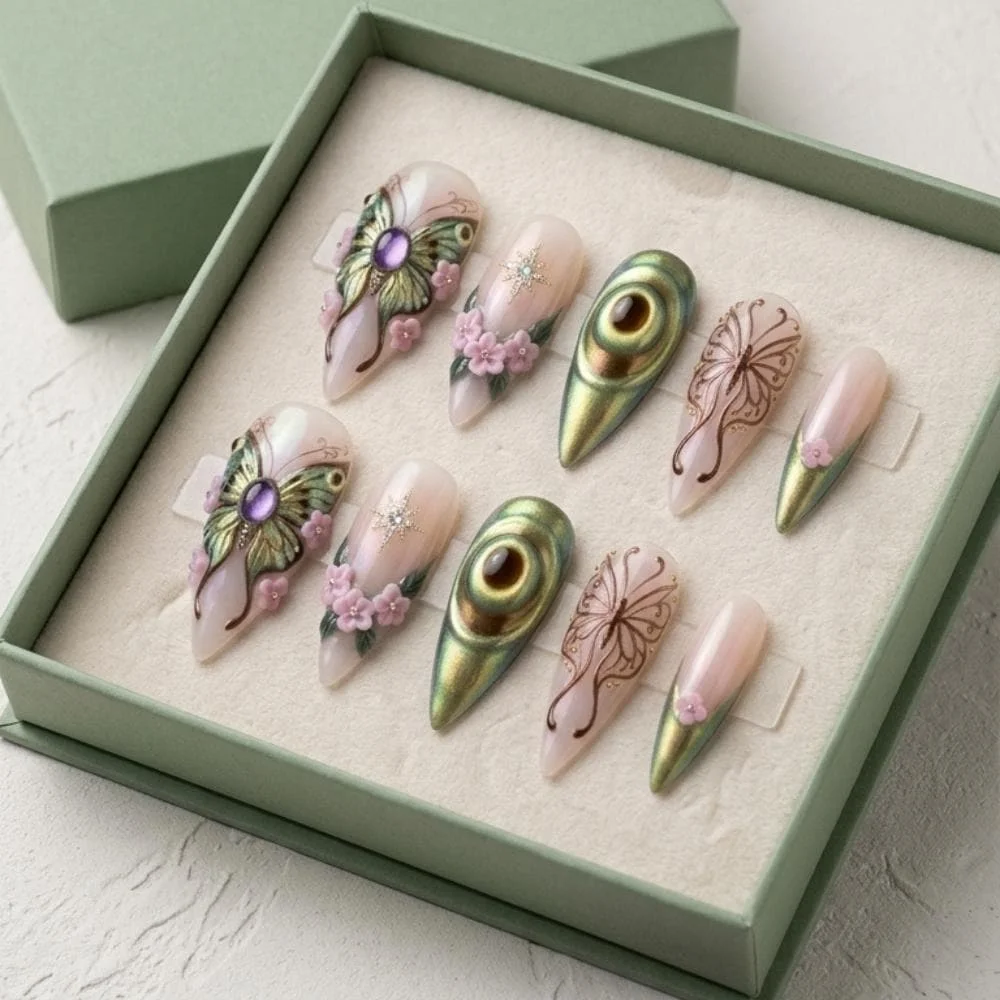 press on nails, custom press on nails, fake nails, Nails Art, stained glass nails, gold press on nails, 3d press on nails, luxury press on nails, handmade press on nails