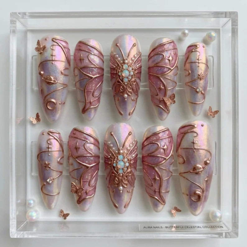press on nails, custom press on nails, fake nails, Nails Art, stained glass nails, gold press on nails, 3d press on nails, luxury press on nails, handmade press on nails