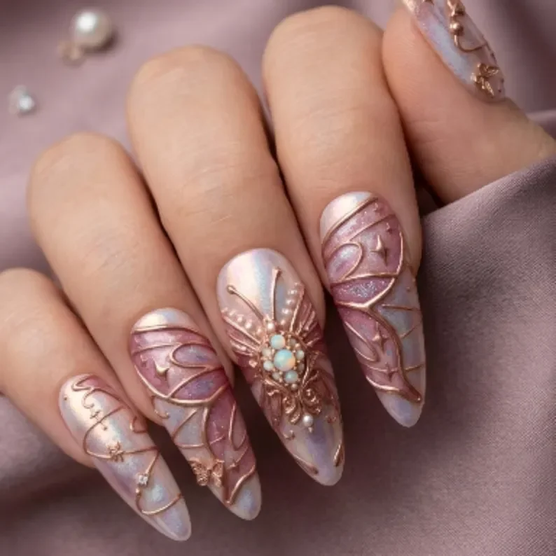 press on nails, custom press on nails, fake nails, Nails Art, stained glass nails, gold press on nails, 3d press on nails, luxury press on nails, handmade press on nails