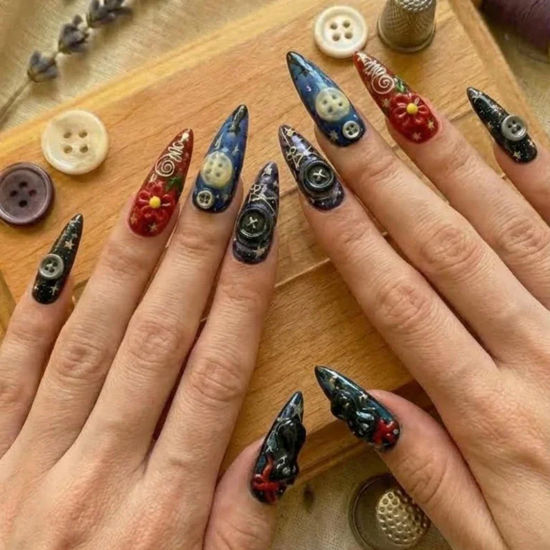 press on nails, galaxy nail art, custom press on nails, fake nails, Nails Art, stained glass nails, gold press on nails, 3d press on nails, luxury press on nails, handmade press on nails