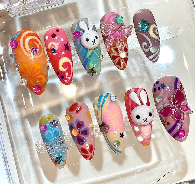 press on nails, custom press on nails, fake nails, Nails Art, stained glass nails, gold press on nails, 3d press on nails, luxury press on nails, handmade press on nails
