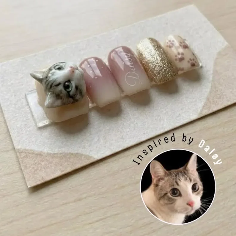 Press On Nails, Custom Pet Name, press on nails, custom press on nails, fake nails, Nails Art, stained glass nails, gold press on nails, 3d press on nails, luxury press on nails, handmade press on nails