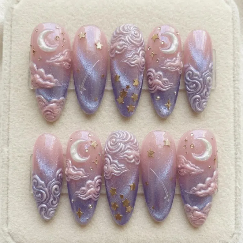 press on nails, custom press on nails, fake nails, Nails Art, stained glass nails, gold press on nails, 3d press on nails, luxury press on nails, handmade press on nails