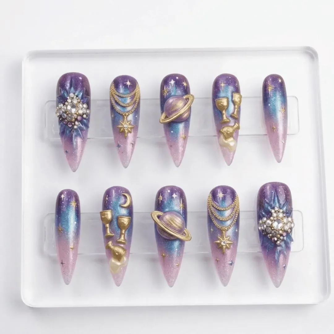 press on nails, custom press on nails, fake nails, Nails Art, stained glass nails, gold press on nails, 3d press on nails, luxury press on nails, handmade press on nails
