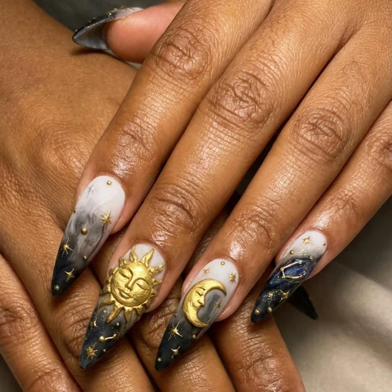 press on nails, custom press on nails, fake nails, Nails Art, stained glass nails, gold press on nails, 3d press on nails, luxury press on nails, handmade press on nails
