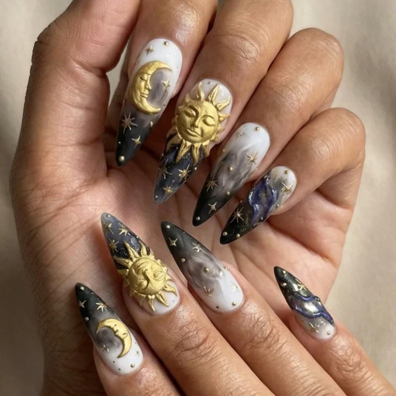 press on nails, custom press on nails, fake nails, Nails Art, stained glass nails, gold press on nails, 3d press on nails, luxury press on nails, handmade press on nails