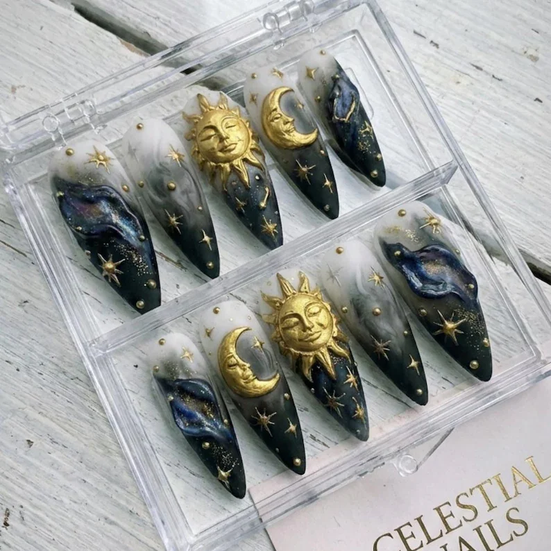 press on nails, custom press on nails, fake nails, Nails Art, stained glass nails, gold press on nails, 3d press on nails, luxury press on nails, handmade press on nails