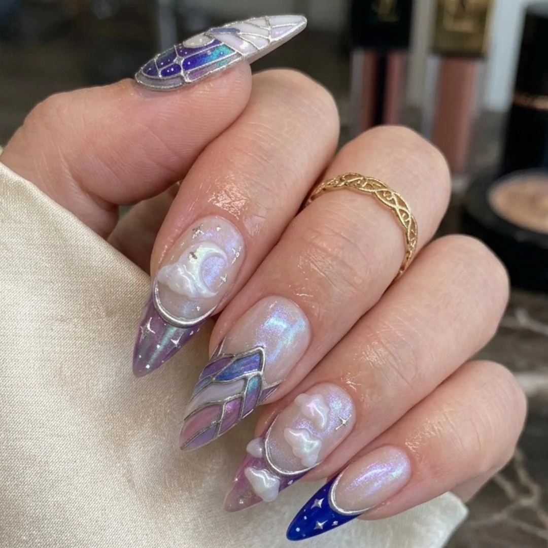 press on nails, custom press on nails, fake nails, Nails Art, stained glass nails, gold press on nails, 3d press on nails, luxury press on nails, handmade press on nails