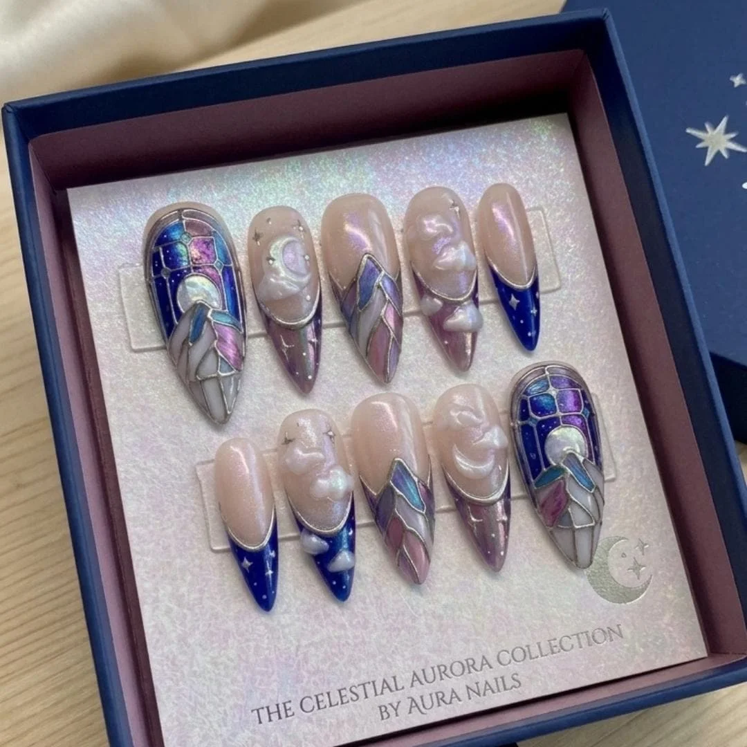 press on nails, custom press on nails, fake nails, Nails Art, stained glass nails, gold press on nails, 3d press on nails, luxury press on nails, handmade press on nails
