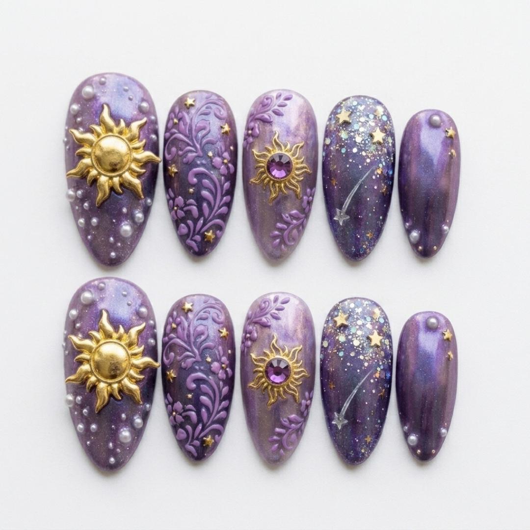 press on nails, custom press on nails, fake nails, Nails Art, stained glass nails, gold press on nails, 3d press on nails, luxury press on nails, handmade press on nails