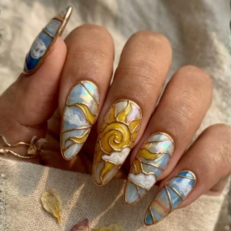 press on nails, custom press on nails, fake nails, Nails Art, stained glass nails, gold press on nails, 3d press on nails, luxury press on nails, handmade press on nails