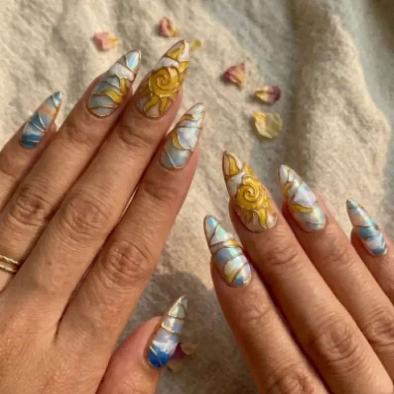 press on nails, custom press on nails, fake nails, Nails Art, stained glass nails, gold press on nails, 3d press on nails, luxury press on nails, handmade press on nails