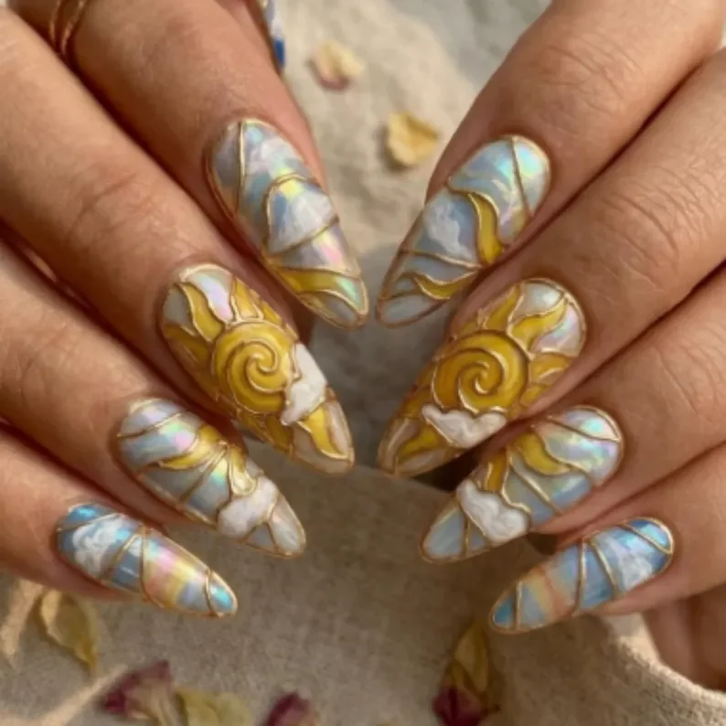 press on nails, custom press on nails, fake nails, Nails Art, stained glass nails, gold press on nails, 3d press on nails, luxury press on nails, handmade press on nails