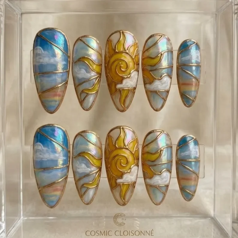 press on nails, custom press on nails, fake nails, Nails Art, stained glass nails, gold press on nails, 3d press on nails, luxury press on nails, handmade press on nails