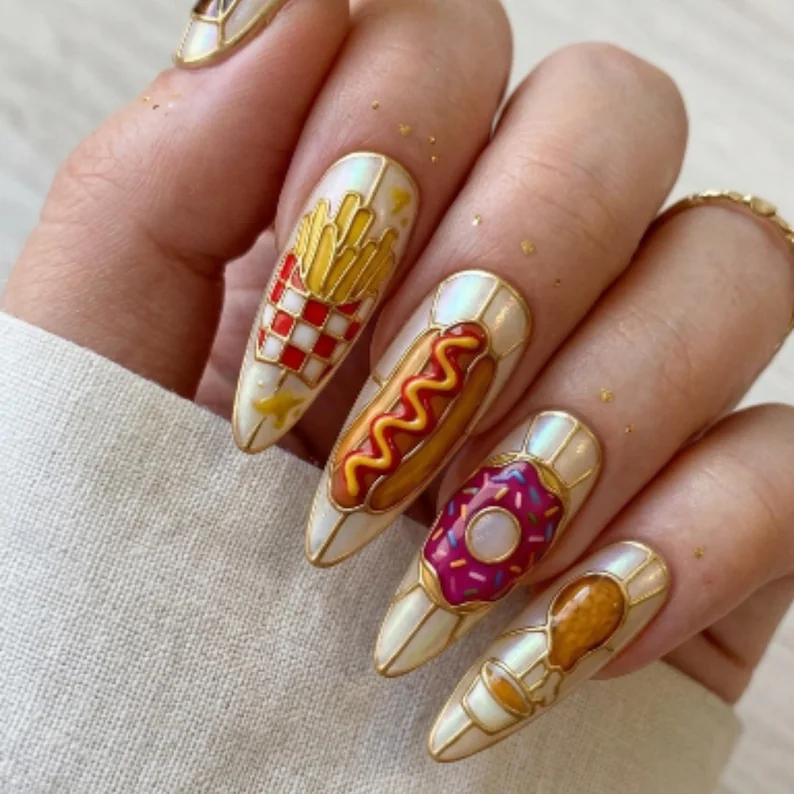 press on nails, custom press on nails, fake nails, Nails Art, stained glass nails, gold press on nails, 3d press on nails, luxury press on nails, handmade press on nails
