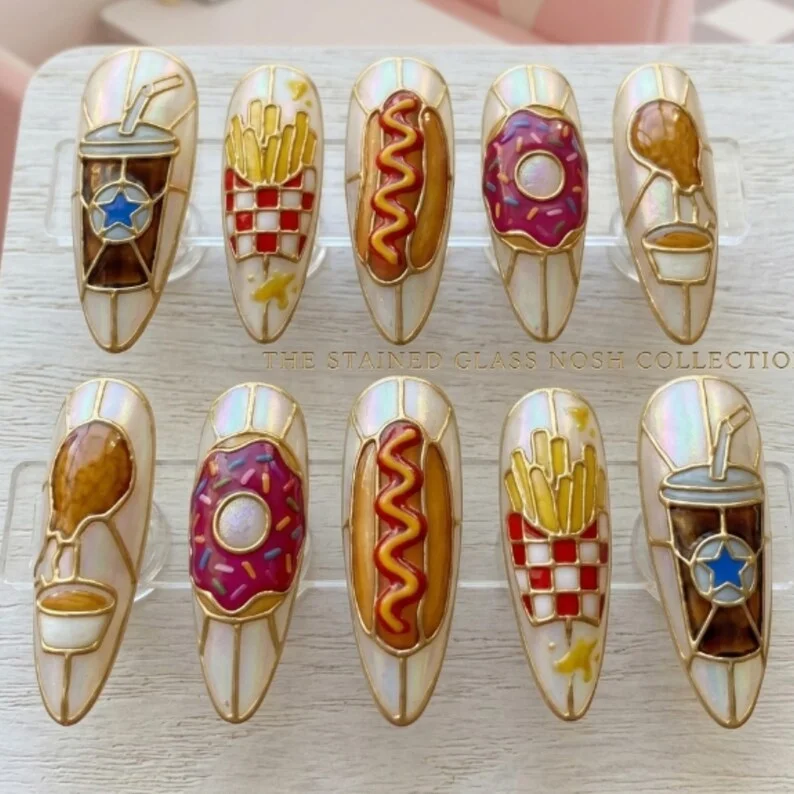 press on nails, custom press on nails, fake nails, Nails Art, stained glass nails, gold press on nails, 3d press on nails, luxury press on nails, handmade press on nails