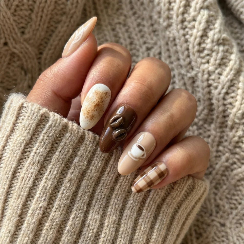 Autumn Press On Nails, Handmade Press On Nails, press on nails, custom press on nails, fake nails, Nails Art, stained glass nails, gold press on nails, 3d press on nails, luxury press on nails, handmade press on nails