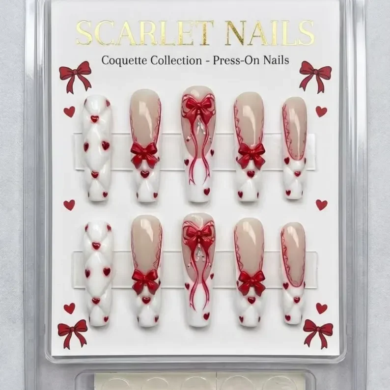 quilted heart, valentine press on, press on nails, custom press on nails, fake nails, Nails Art, stained glass nails, gold press on nails, 3d press on nails, luxury press on nails, handmade press on nails