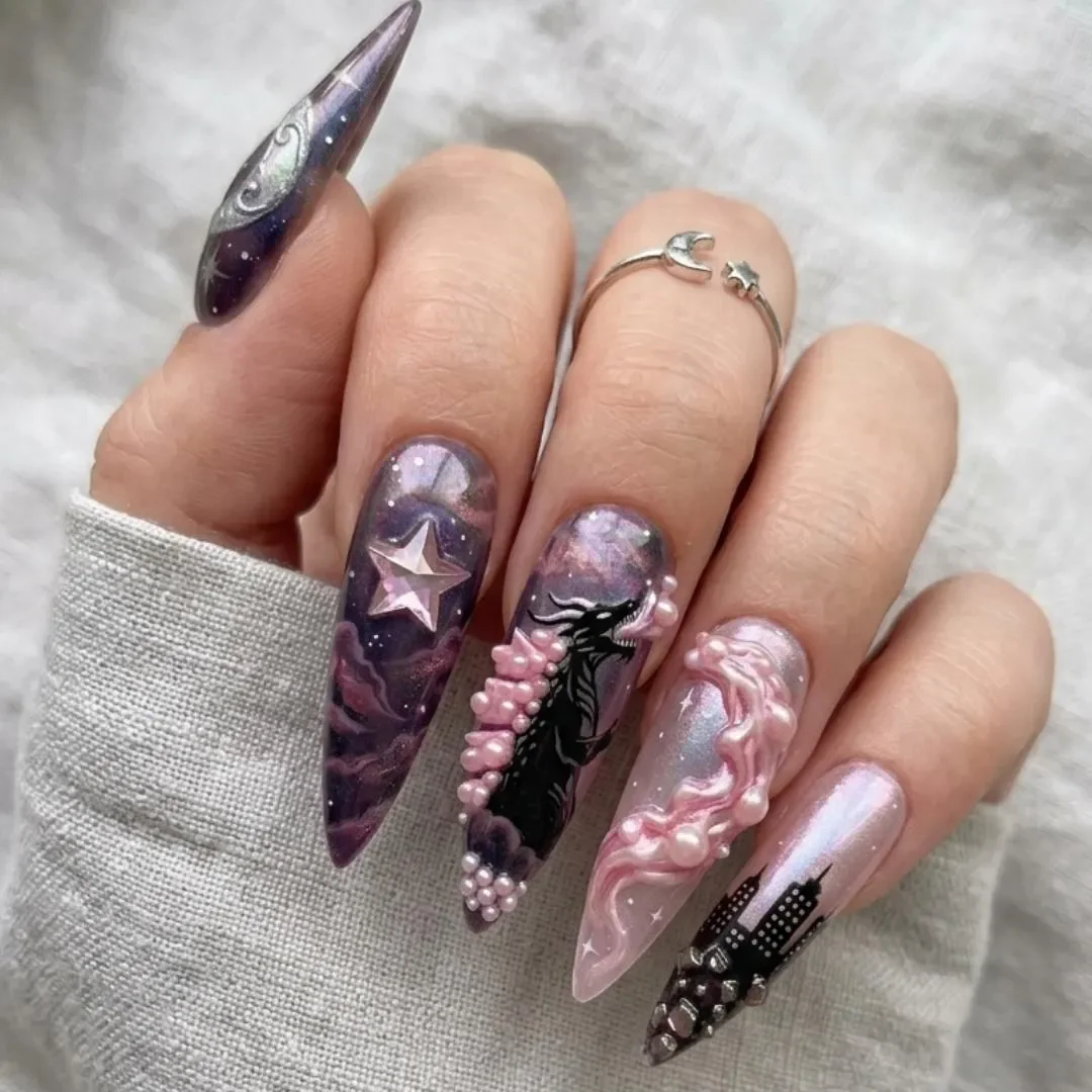 press on nails, custom press on nails, fake nails, Nails Art, stained glass nails, gold press on nails, 3d press on nails, luxury press on nails, handmade press on nails