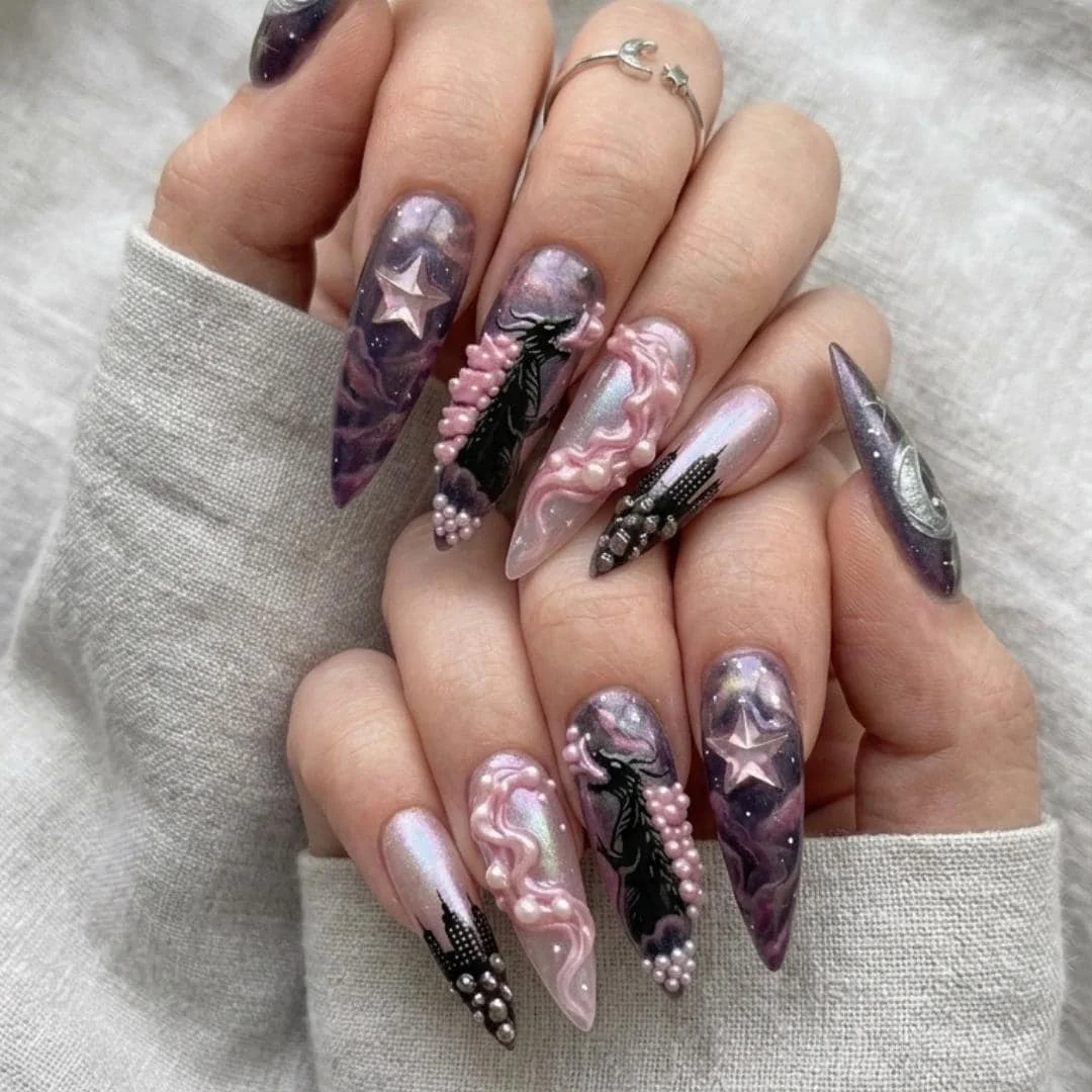 press on nails, custom press on nails, fake nails, Nails Art, stained glass nails, gold press on nails, 3d press on nails, luxury press on nails, handmade press on nails