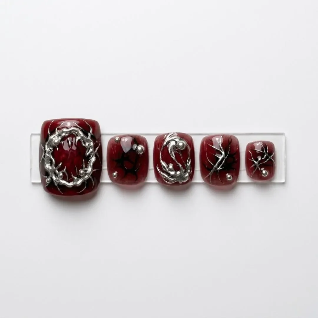 aura design, cyber silver, press on nails, custom press on nails, fake nails, Nails Art, stained glass nails, gold press on nails, 3d press on nails, luxury press on nails, handmade press on nails